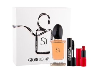 Giorgio Armani Si parfémovaná voda 50 ml + řasenka Eyes To Kill Black Ecstasy 2 ml + rtěnka Rouge Ecstasy 400 1,5 ml