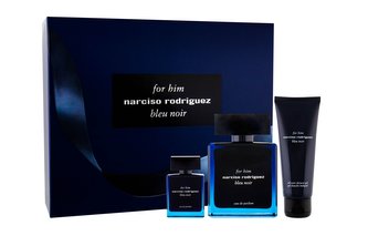 Narciso Rodriguez For Him Bleu Noir parfémovaná voda 100 ml + parfémovaná voda 10 ml + sprchový gel 75 ml