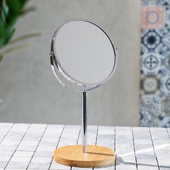 Kosmetické zrcátko | JOYS | na dřevěném podstavci | 18x15x36 cm | 860398 Homla