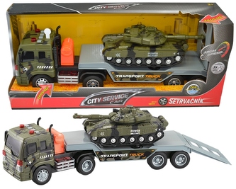 CITY SERVICE CAR - Tahač s návěsem a tankem 1:16