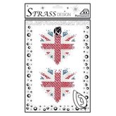 Samolepka na textil zažehlovací štrasová COEUR UK ROUGE-červené srdce UK