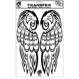 Samolepka na textil, zažehlovací, motiv AILES d´ANGE 2-křídla2, černá