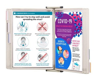 tarifold Sterifold - nástěnný kovový držák, antimikrobiální, na 10 rámečků s kapsami A4, rámečky bílé, 1 set