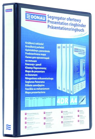 DONAU prezentační pořadač, 4RD/50 mm, lepenka s PP, černý
