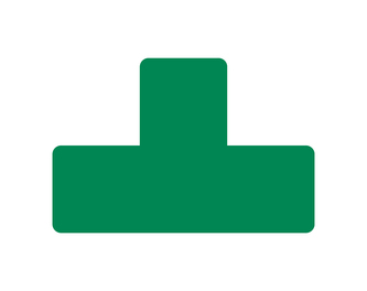 tarifold podlahové samolepicí značení - tvar T, 15 x 5 cm, zelené, 10 ks