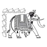 Samolepka na textil, zažehlovací,motiv ELEPHANT-slon, černá