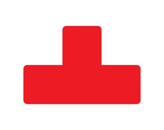 tarifold podlahové samolepicí značení - tvar T, 15 x 5 cm, červené, 10 ks