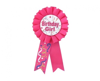 Narozeninový odznak Birthday Girl - růžový