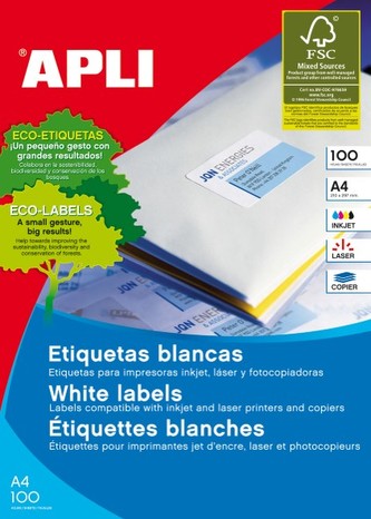 APLI univerzální etikety, 105 x 148 mm, bílé