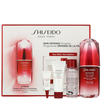 Shiseido Ultimune pleťové sérum 50 ml + čisticí pěna 15 ml + pleťová voda 30 ml + péče o oční okolí 3 ml