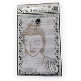 Samolepka na textil zažehlovací štrasová profil BOUDDHA, měď