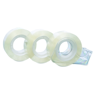 DONAU kancelářská páska s odvíječem, 18 mm x 33 m, 3 ks, transparentní