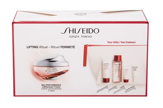Shiseido Bio-Performance denní pleťová péče 50 ml + čisticí pěna 15 ml + pleťová voda 30 ml + pleťové sérum 5 ml + péče o oční okolí 3 ml + kosmetická taštička