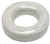 PremiumCord kabel telefonní 2 žíly bílý 100m