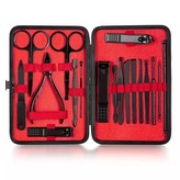 Manikúrní sada pánská De-luxe 18 ks / černá-červená