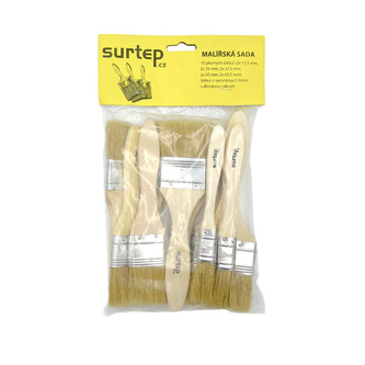 Sada dřevěných plochých štětců 10 ks