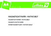 Magnetický papír A4, 650g/m2, premium matný, bílý, 50 listů