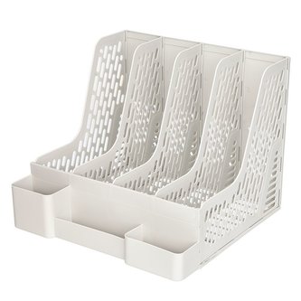 Plastový stojan na katalogy, 4 moduly B2024 Šedá