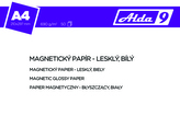 Magnetický papír A4, 690g/m2, premium lesklý, bílý, 50 listů