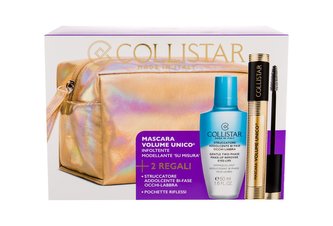 Collistar Volume Unico řasenka 13 ml + dvoufázový odličovací přípravek Gentle Two Phase 50 ml + kosmetická taštička