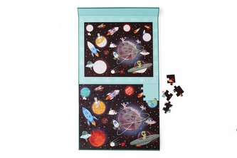 Scratch Puzzle magnetyczne 2w1 Szukaj z Lupą -Kosmos  80 elementów