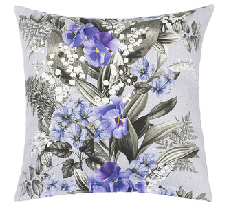 Povláček GITA - macešky - fialová, šedá - 45x45 cm