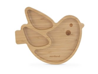 Talíř dělený bambus Ptáček