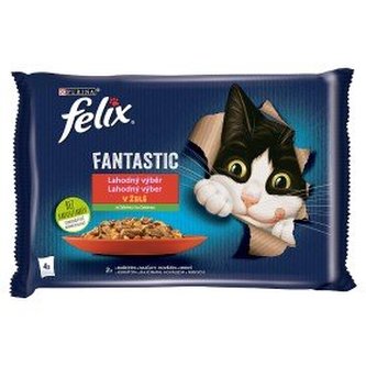 Kapsička Felix Fantastic multipack kuře a rajčata + hovězí a mrkev 4x85g