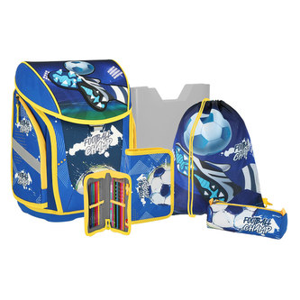 Školní batoh - 5-dílný set s magnet. přezkou FOOTBALL CHAMPION 3D