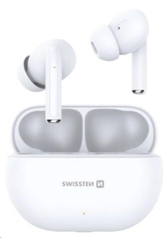 HF, sluchátka Bluethooth SWISSTEN proTUNE, TWS, bílá
