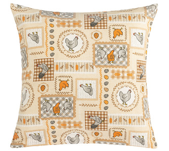 Povláček EMA - Velikonoce - Slepička béžová, šedá, oranžová - 45x45 cm