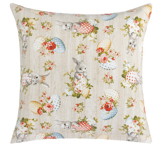 Povláček EMA - Velikonoce - Zajíček béžová, zelená, oranžová - 45x45 cm