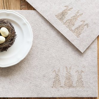 Velikonoční prostírání | ANTA | s králíkem béžová | 30x40 | 884462 Homla
