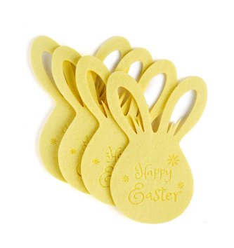 Velikonoční prostírání pod hrníčky sada 4 ks | BALVI | s ušima žlutá | 16x8,5 cm | 884479 Homla