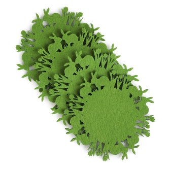 Velikonoční prostírání pod hrníčky sada 4 ks | LAVRA | zelená | 11 cm | 884424 Homla