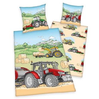 HERDING Povlečení Traktor  Bavlna, 140/200, 70/90 cm