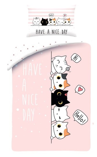 HALANTEX Povlečení do postýlky Kočičky  Bavlna, 100/135, 40/60 cm