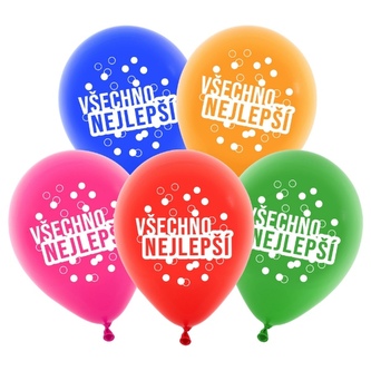 Balonky s potiskem Všechno nejlepší New, 25 ks