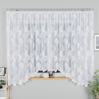 Dekorační oblouková dlouhá záclona na žabky SONIA 180 bílá 450x180 cm MyBestHome