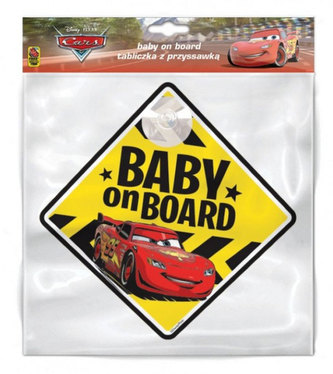 Cedulka s přísavkou Dítě v autě Auta Cars