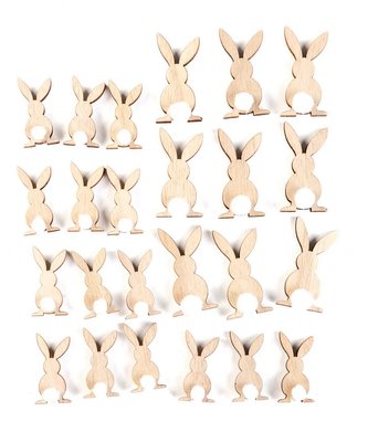 Velikonoční dekorace | FEJO | mini dřevění králíčci k nalepení | 24 ks | 880747 Homla