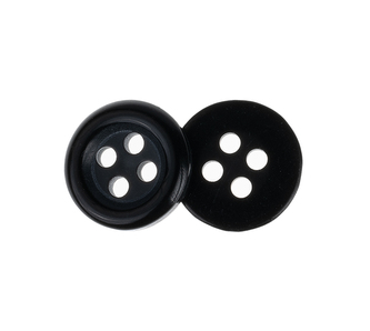 Knoflík - sada 6 ks - černý - prům. 15 mm