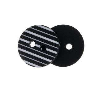 Knoflík - sada 6 ks - černá, bílá - prům. 15 mm