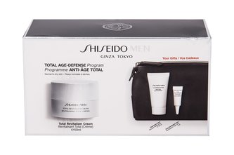 Shiseido MEN denní pleťová péče Total Revitalizer Cream 50 ml + péče o oční okolí Total Revitalizer Eye Cream 3 ml + čisticí pěna 30 ml + kosmetická taška