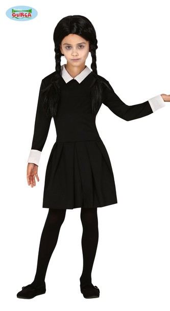 Kostým Wednesday Addams dětský 5-6 let