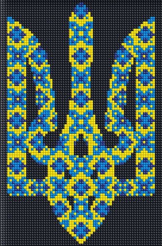 Diamentowa mozaika bez ramy - Symbol Ukrainy 20x30