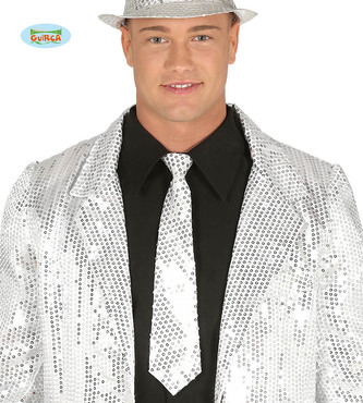 Flitrová kravata 37 cm zlatá