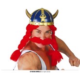 Modrá gaul helma s rohy Obelix