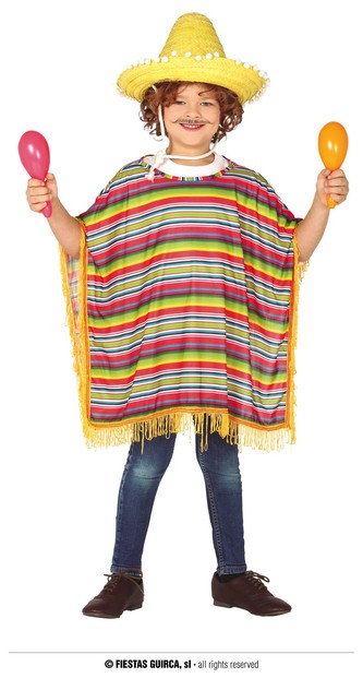 Pončo mexičan dětský kostým 7-9 let