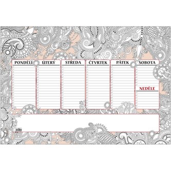 Stolní plánovač A2 - týdenní mapa - 30l. - Antistres